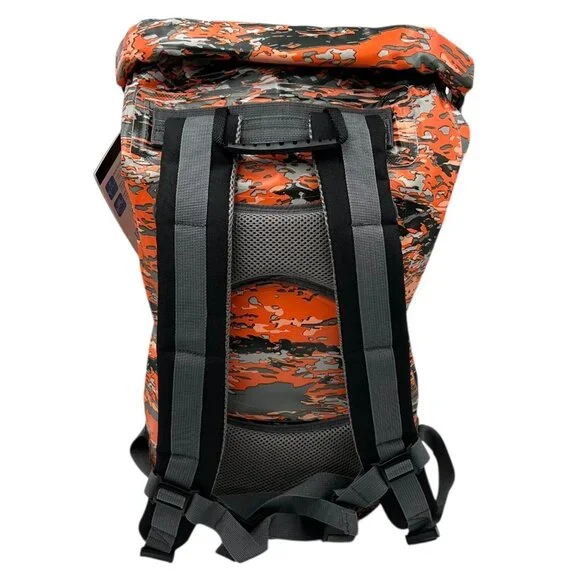 GECOBRANDS Hydroner 20L Camo Dry Bag Waterproof Backpack Orange-Gray Roll Top Backpacks
